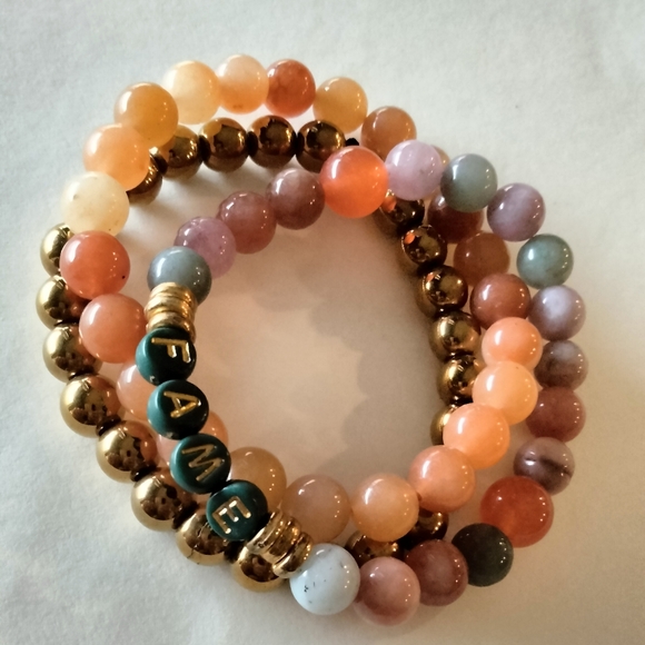 Natural Stone Handmade Beaded Bracelet. - Picture 4 of 5